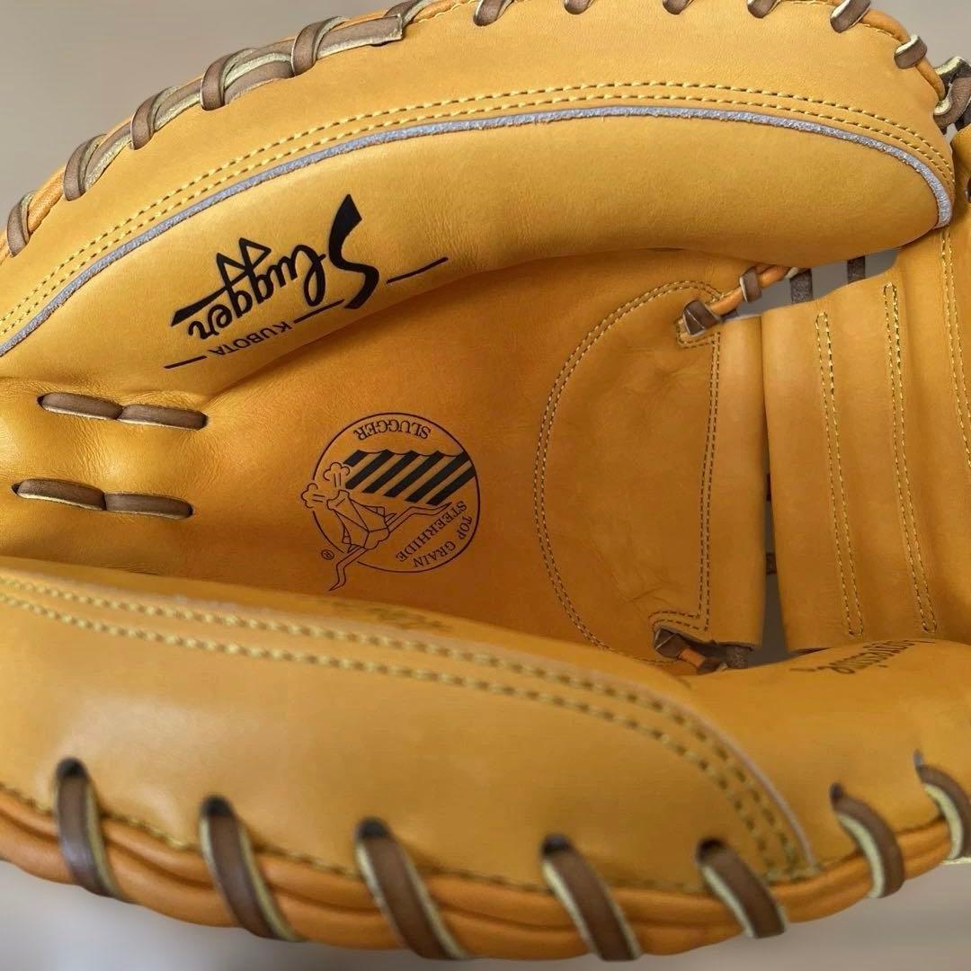 久保田スラッガー　硬式用キャッチャーミット　KCSR オレンジ　硬式球1球付