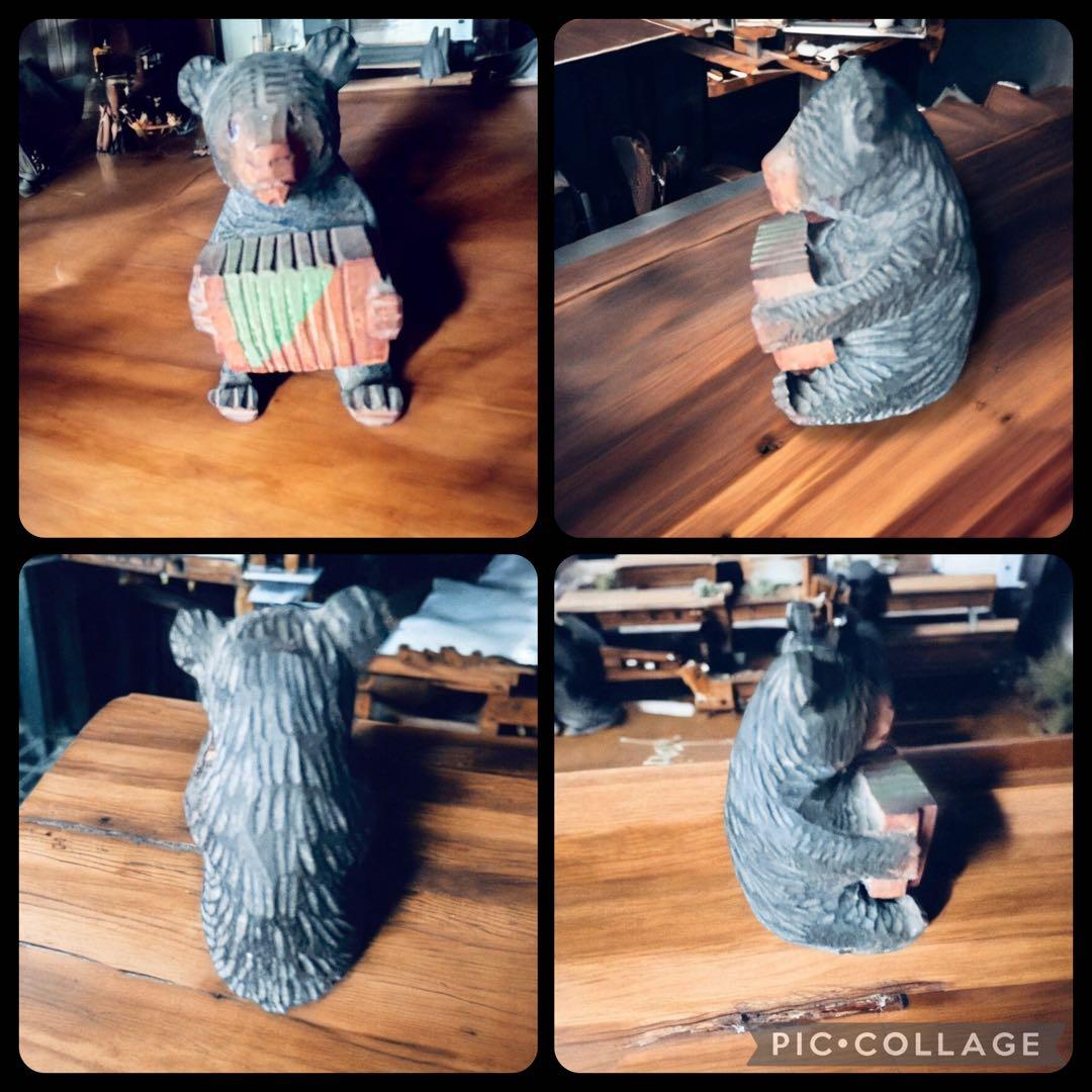 1950年代 北海道函館 毛彫り 木彫り熊楽団×5セット アイヌ 一刀彫り 民藝