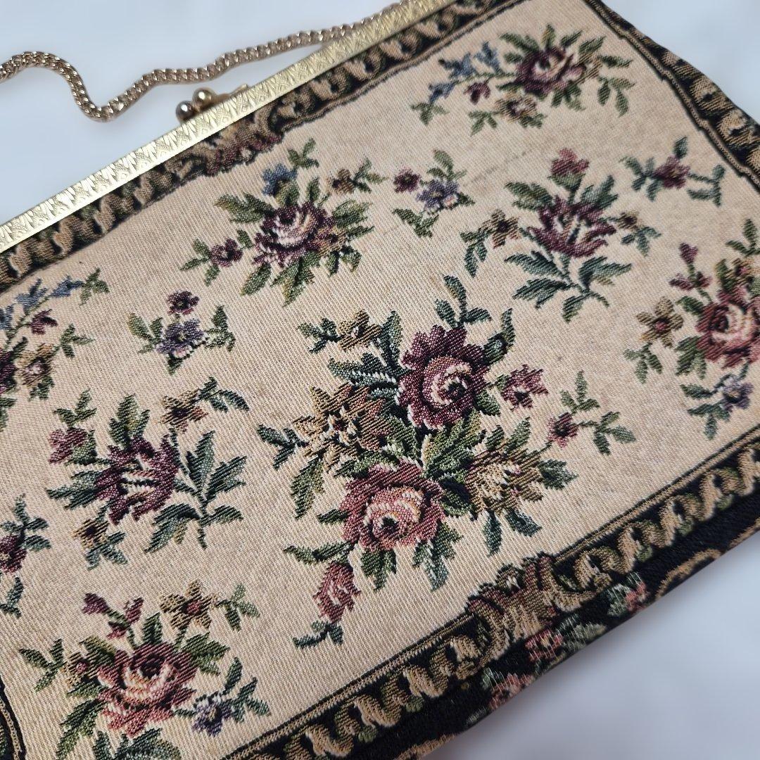 西ドイツ製【アンティークゴブラン織バッグ】