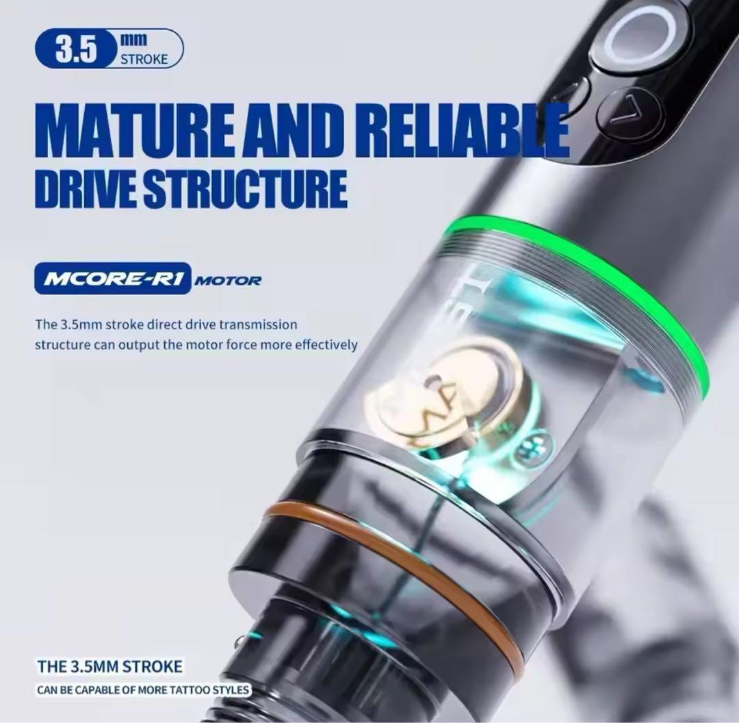 MAST ワイヤレスタトゥーマシン ブラシレスモーター LEDディスプレイ