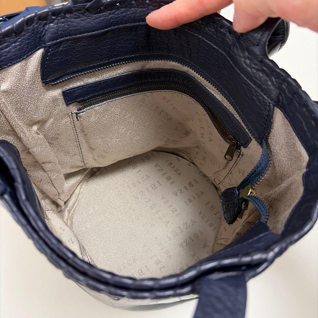 Ibiza ネイビー クロコダイル ハンド、ショルダー 2way 未使用品！