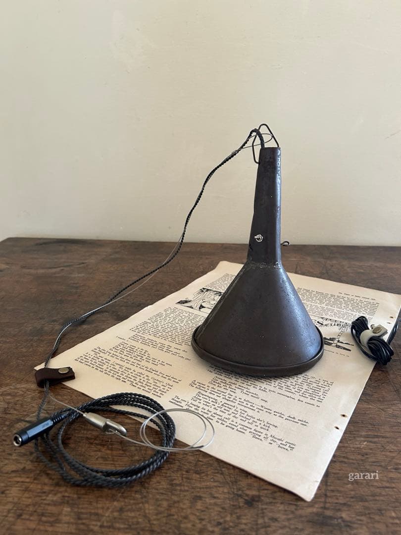 ワイヤーレール照明　古道具照明長さ調整　ワイヤーフック照明 ペンダントライト