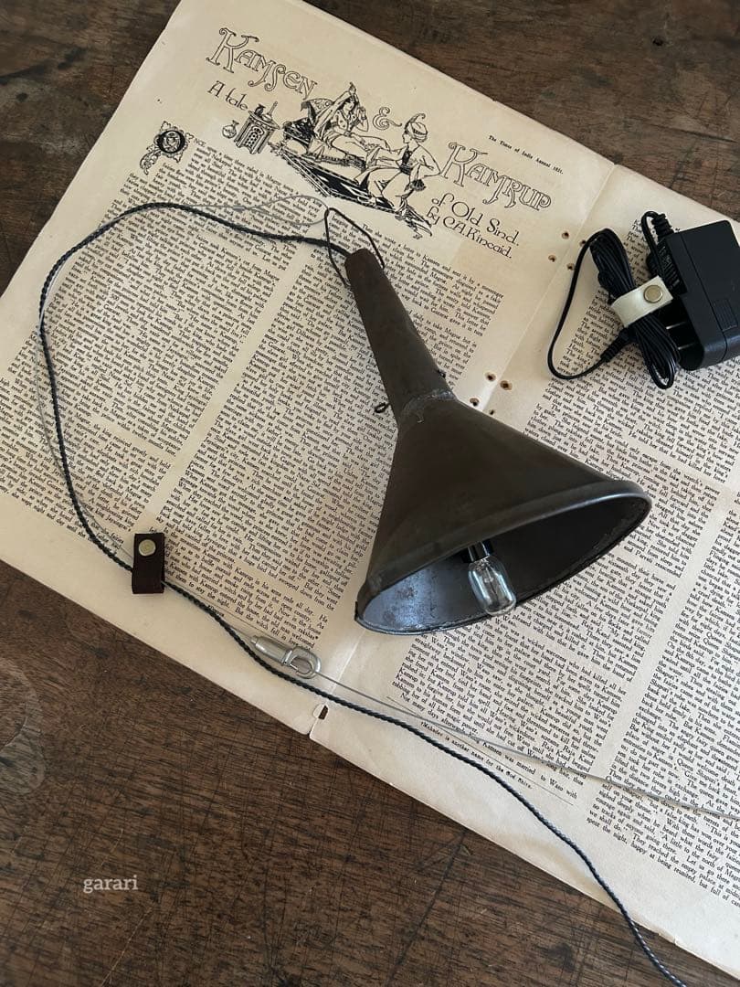 ワイヤーレール照明　古道具照明長さ調整　ワイヤーフック照明 ペンダントライト