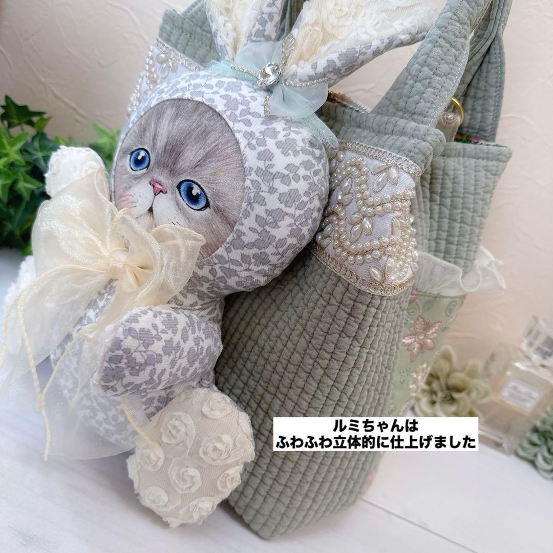 あ*き様 コヤンイサムチョン♡bigるみちゃんヌビ×インド刺繍の春色トートバッグ