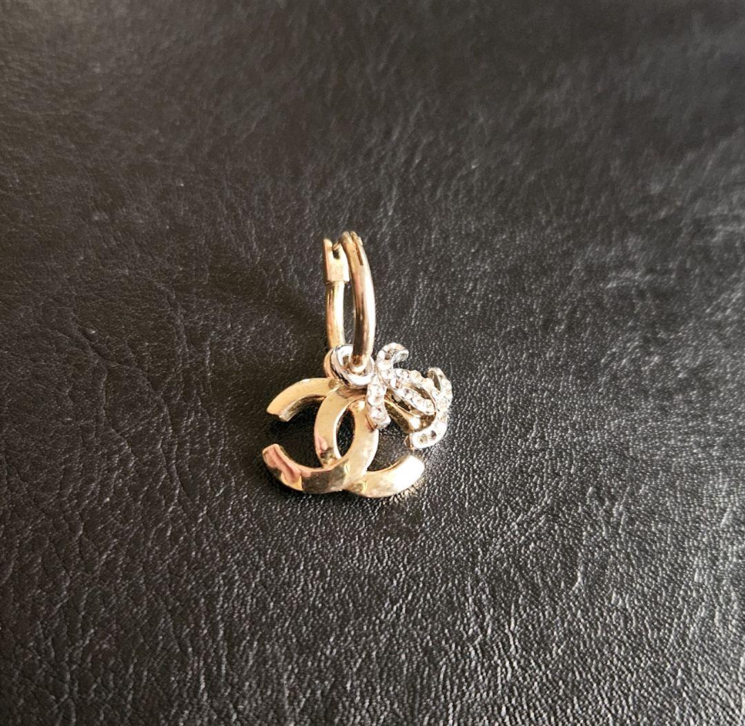 シャネル CHANEL ピアス ヴィンテージ CCロゴ 片耳　クロッシング