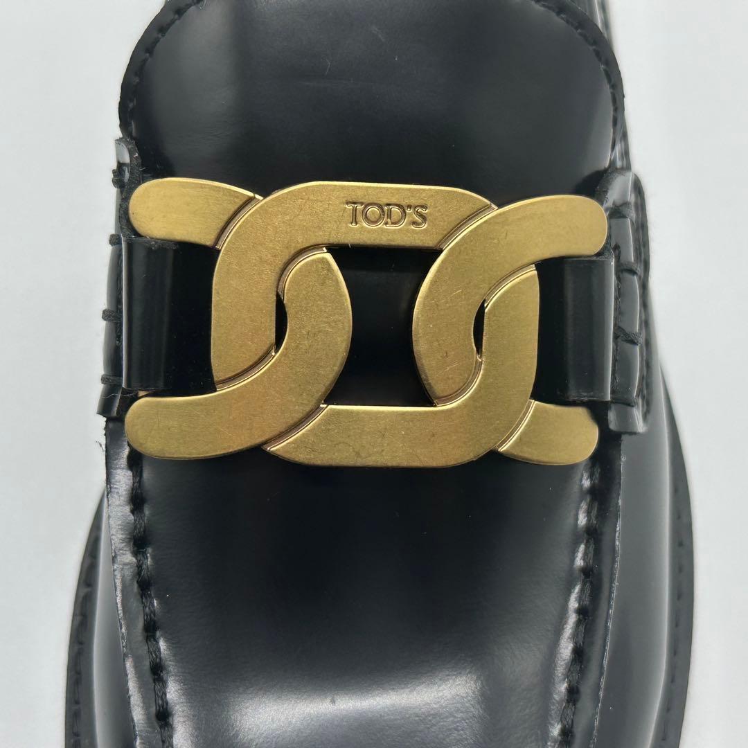 トッズケイトローファー 36 チェーン金具ブラックレザー