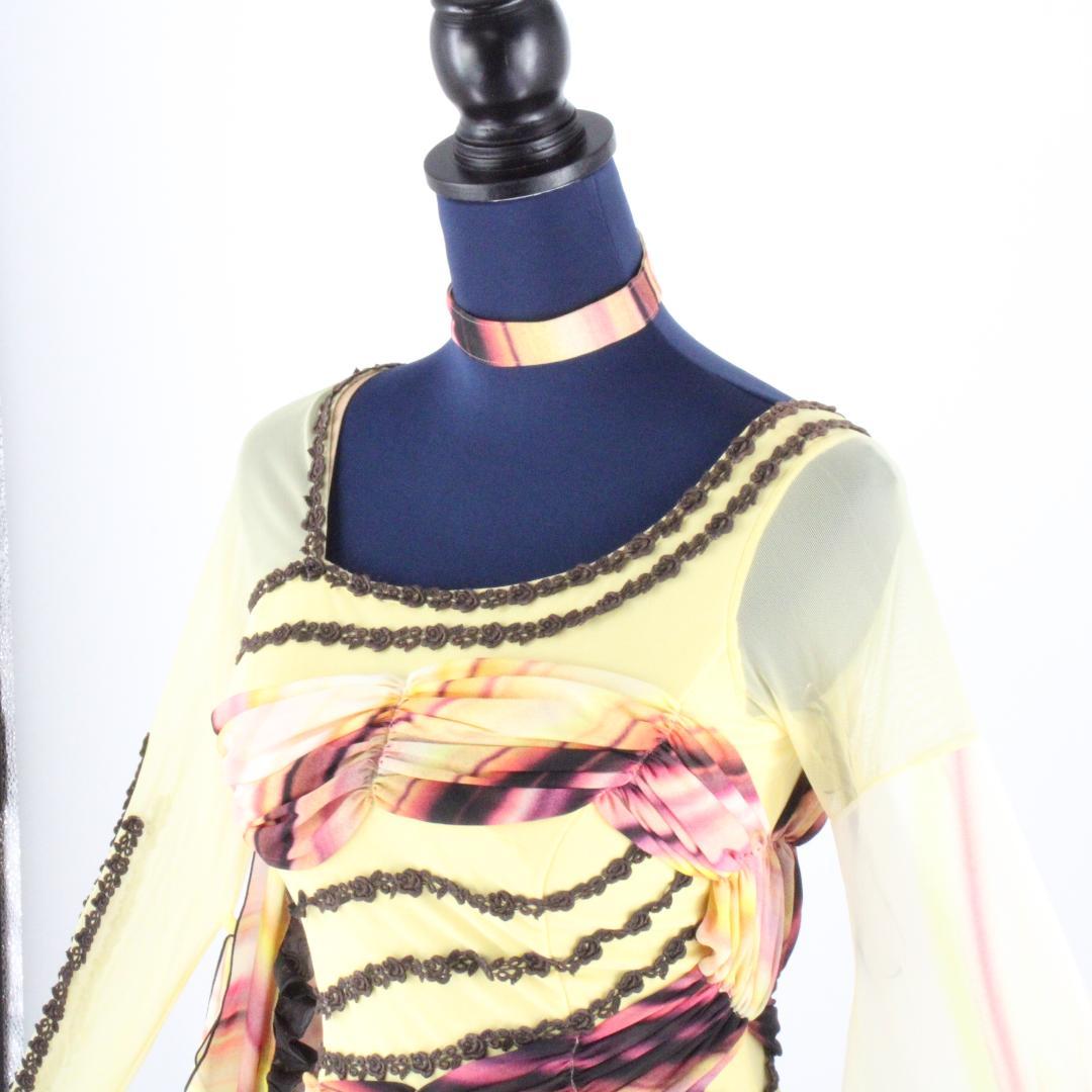 【未使用タグ付き 日本製 社交ダンス衣装】グラデーション サンヨシムラ ドレス