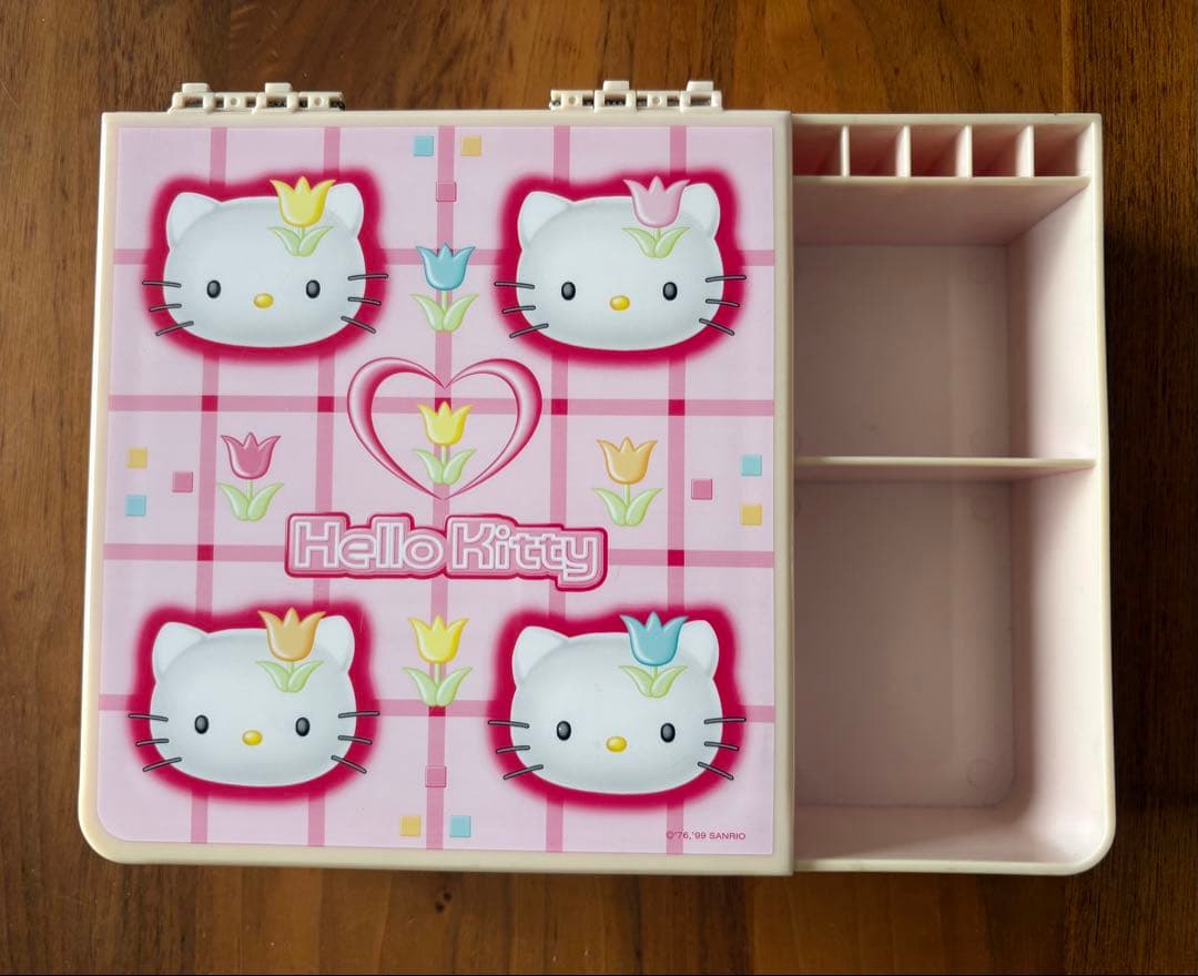 激レア 当時物 1999年 平成レトロ ハローキティ 鏡台 収納ボックス