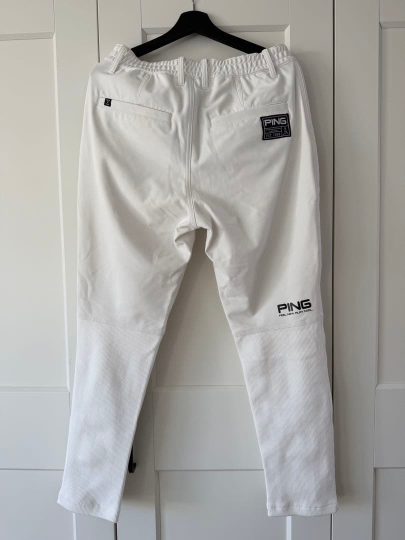 PING ゴルフ メンズパンツ ホワイト Lサイズ