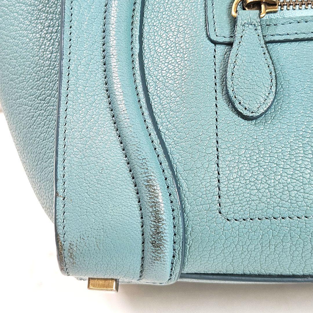 CELINE セリーヌ ラゲージ マイクロショッパー ハンドバッグ グリーン