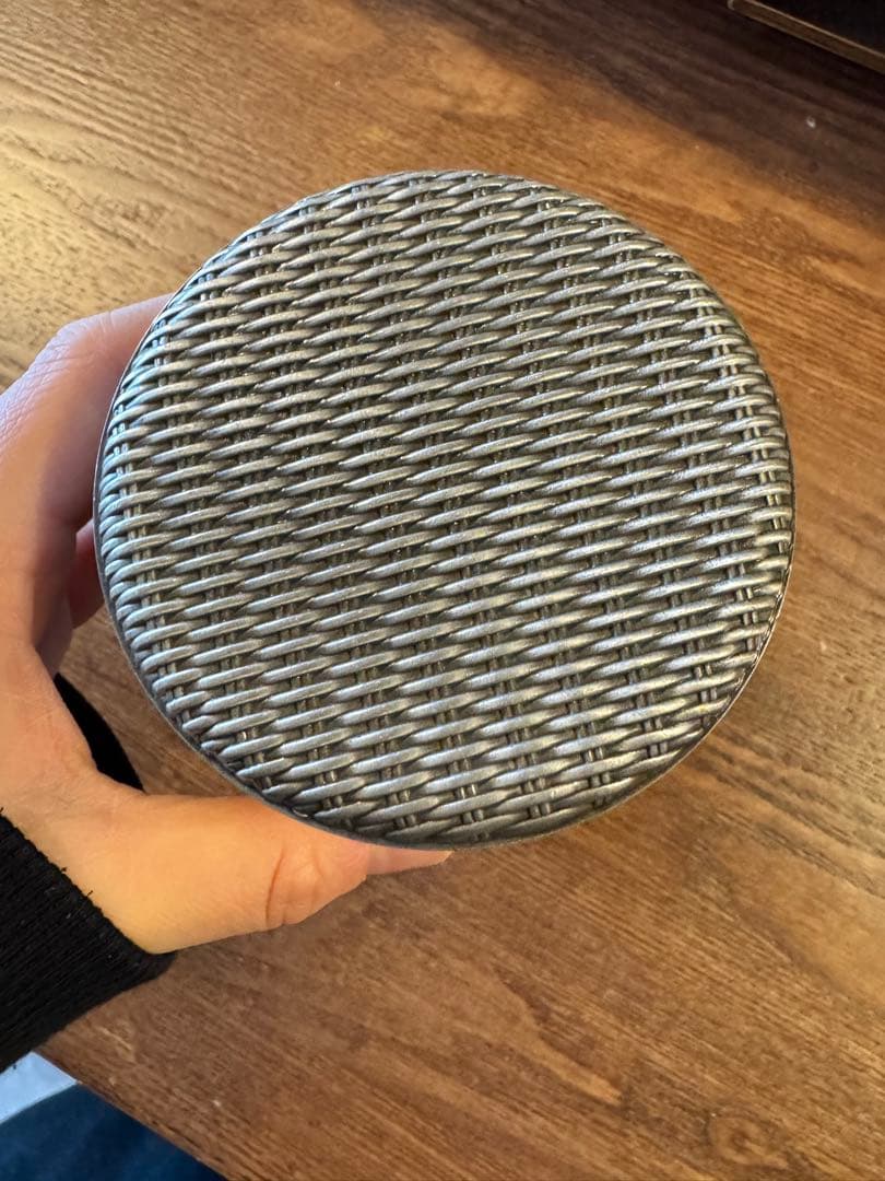 純錫製メッシュ茶道具　二段あり