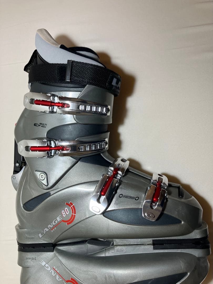 【美品】LANGE RRS80 スキー ブーツ シルバー