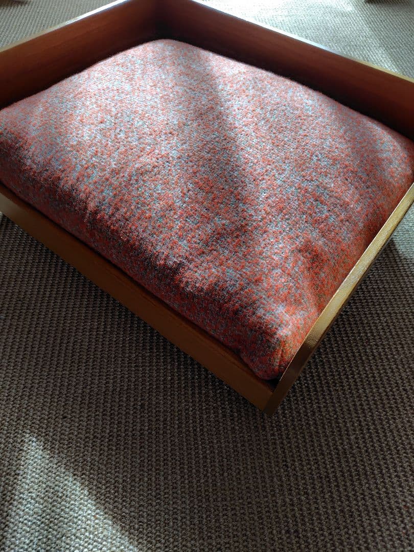 オルネドフォイユ犬猫用クッション桐ベッド オレンジ系