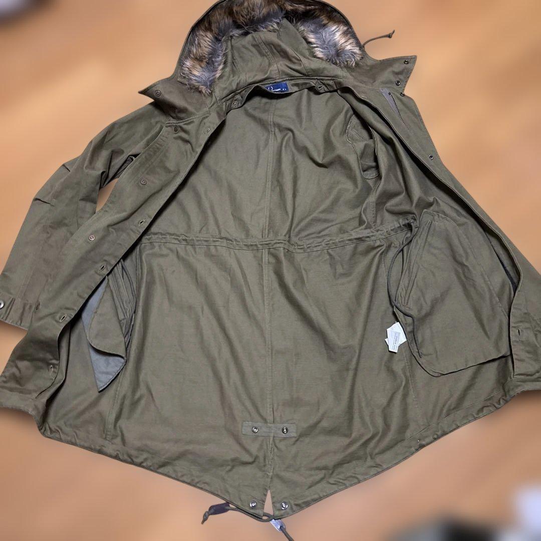 美品⁂フレッドペリー⁂モッズコート　ブロックチェックボアライナー　カーキ　S