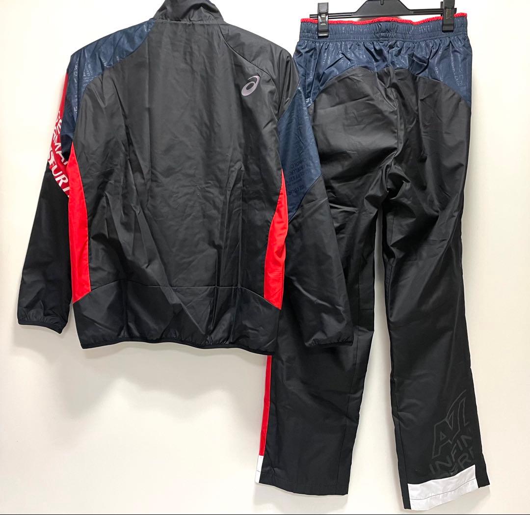 アシックス【Ｍ】XAW720-XAW820 ウォーマー上下組 ブラック 黒