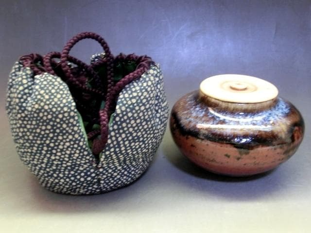 茶入■大海茶入れ こま塗り中棗 セット 独楽 古いお茶道具 時代物 骨董品■