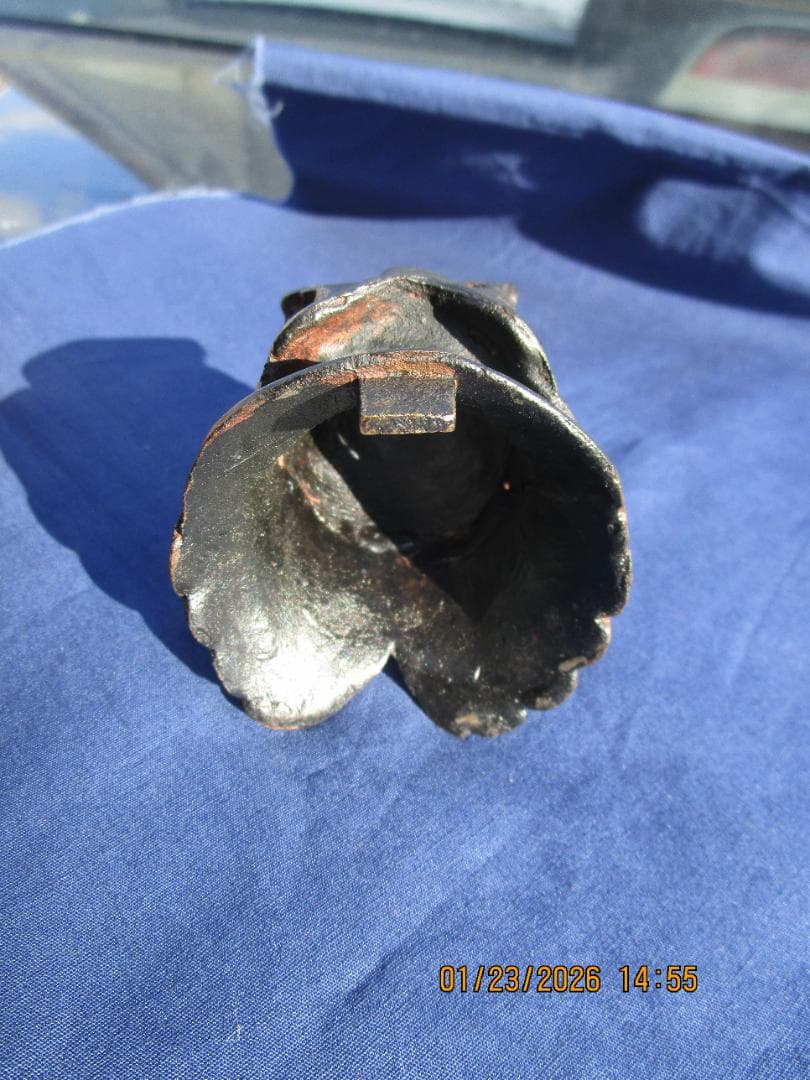 香炉　唐獅子香炉　古銅【?】　頭・取り外し可能　置物　珍型　飾り物　1体