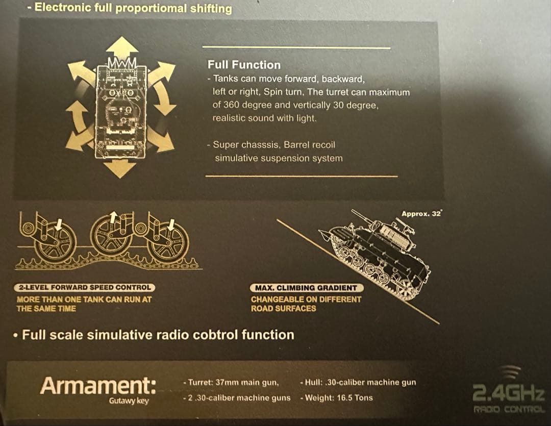 1/16 ラジコン アメリカ軽戦車M5-A1