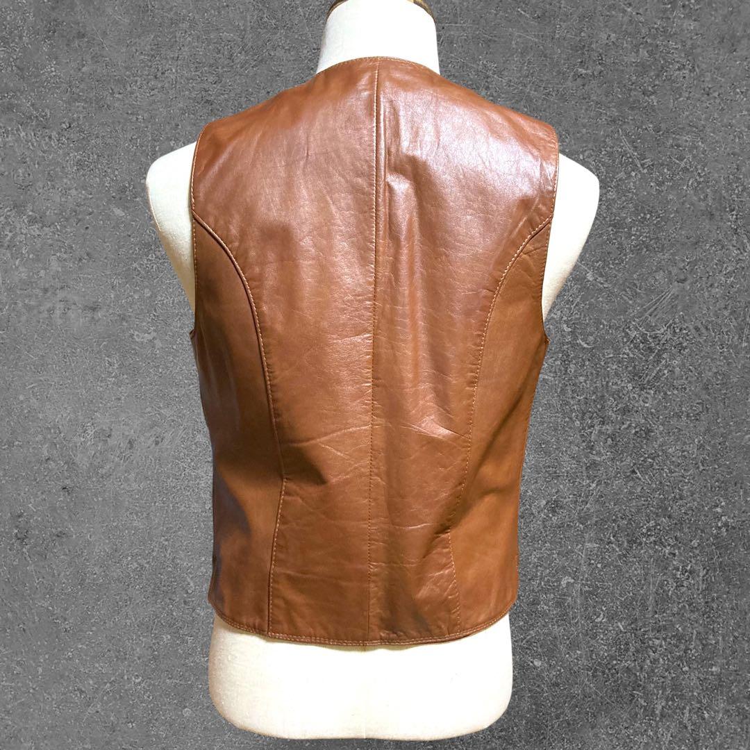 わと Vintage Vest ウイルソンズ レザー革ベストブラウンM