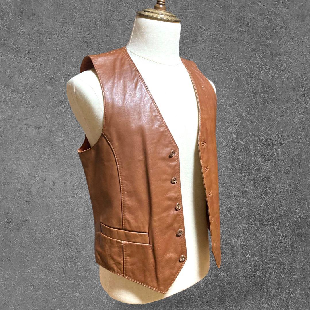 わと Vintage Vest ウイルソンズ レザー革ベストブラウンM
