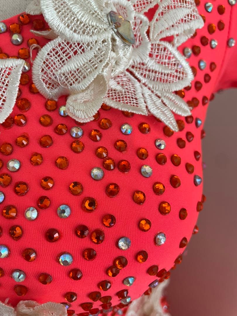 社交ダンスドレス ⭐️コーラルピンク　Mサイズ