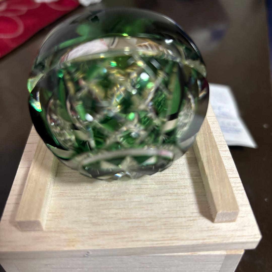 KAGAMI クリスタル時計 グリーン 時計 クロック 置物 インテリア