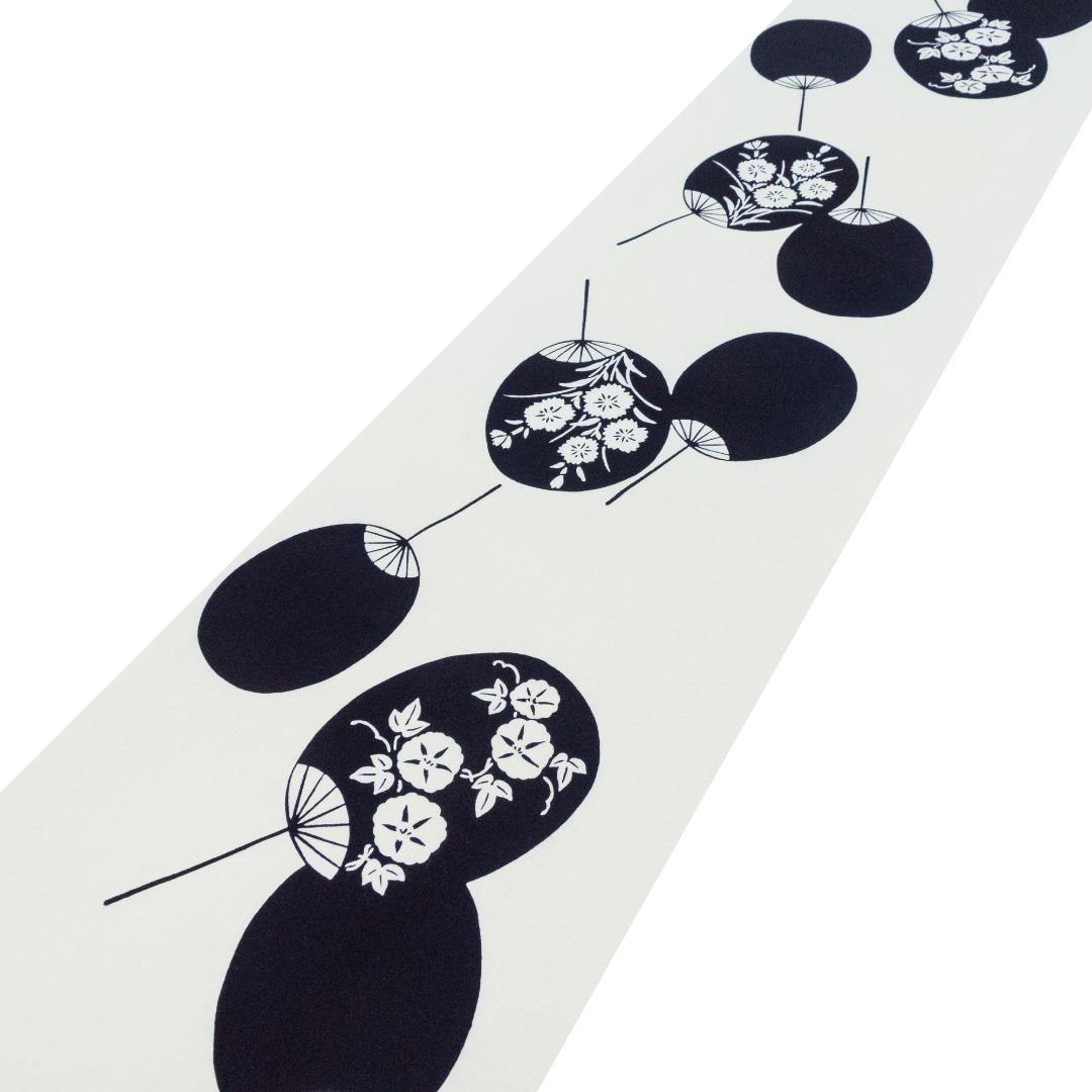 新品竺仙特撰高級ゆかた反物「日本の夏」日本製☆綿100%工芸夏うちわ文白藍染友禅