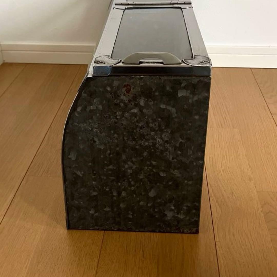 古道具　昭和レトロ　ブリキ　ショーケース　全面Rガラス　ディスプレイ