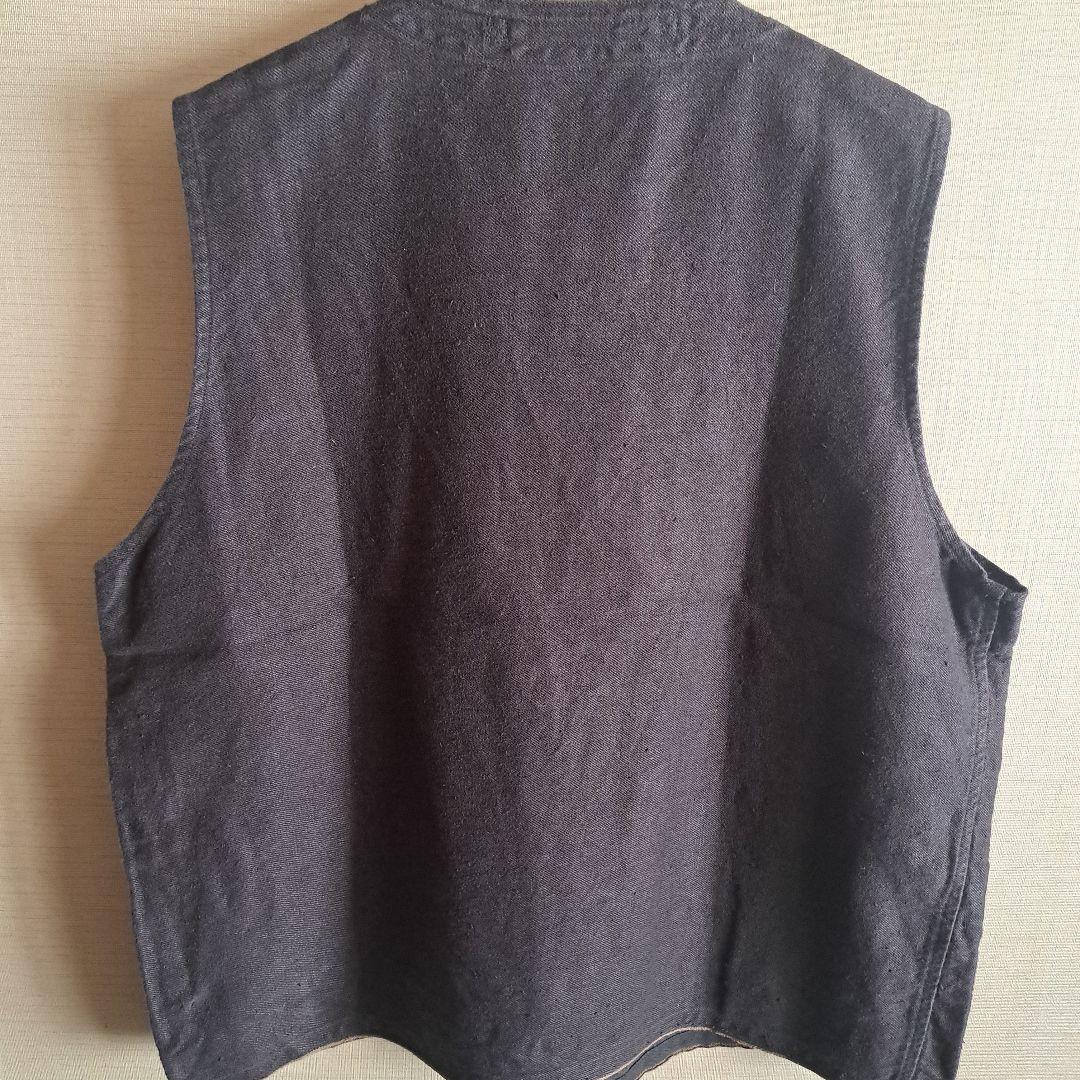 ま*。様 FRENCH ARMY VEST -HEMP DENIM