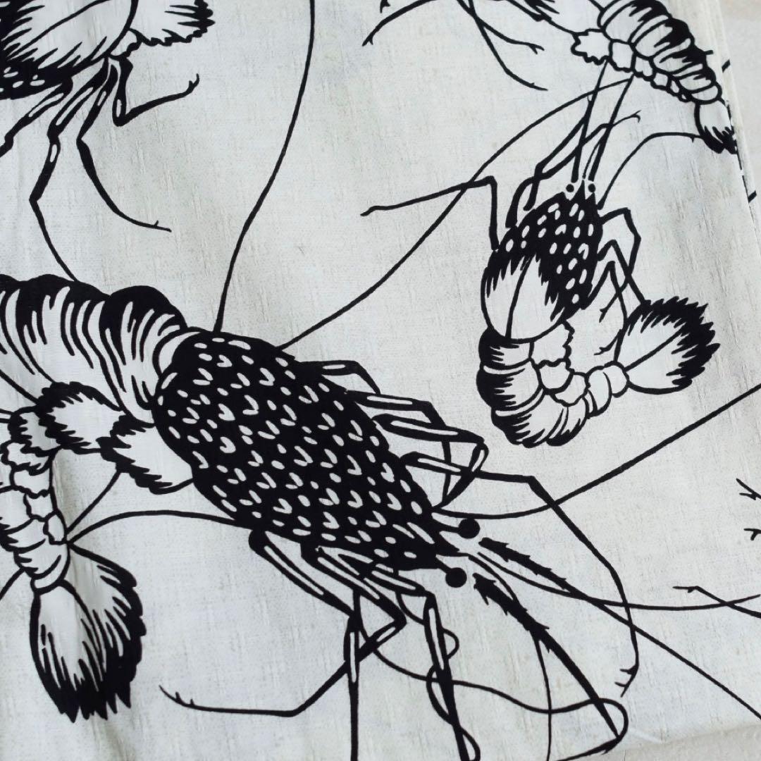 伊勢海老　浴衣　レトロ　黒　ニコアンティーク