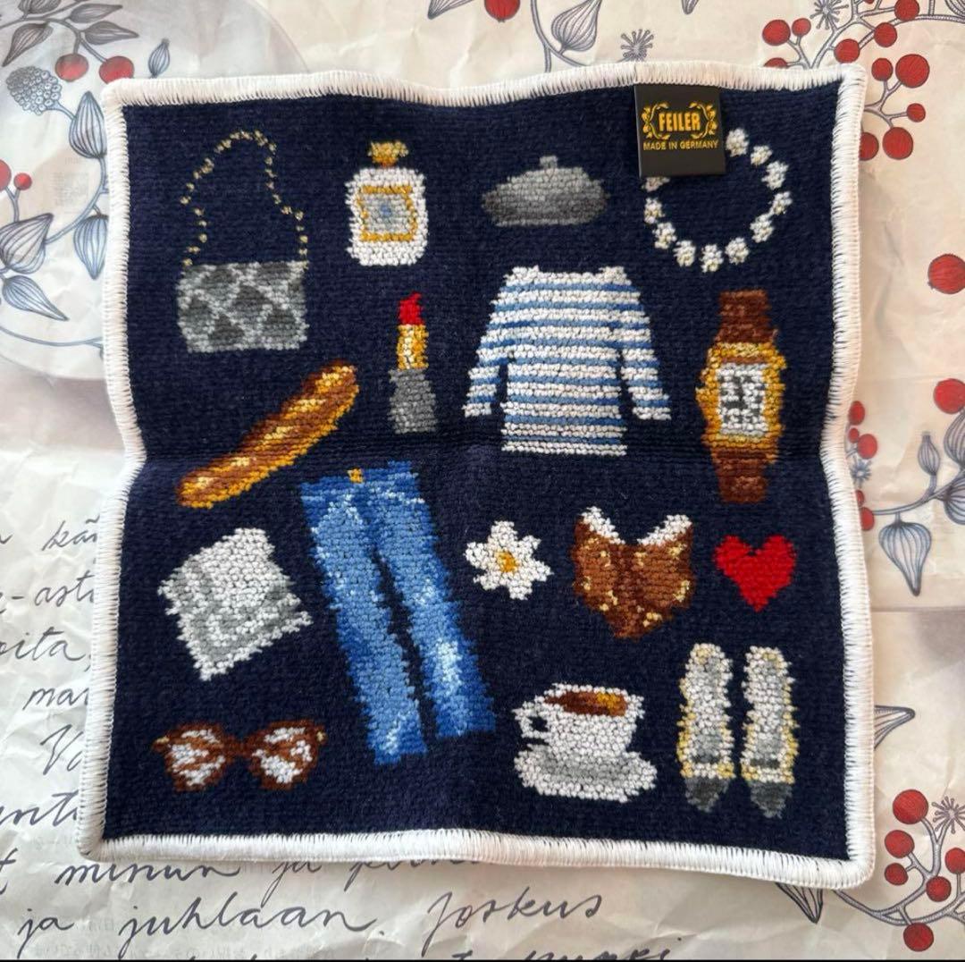 フェイラー　ハンカチ　ボンジュールイエナ