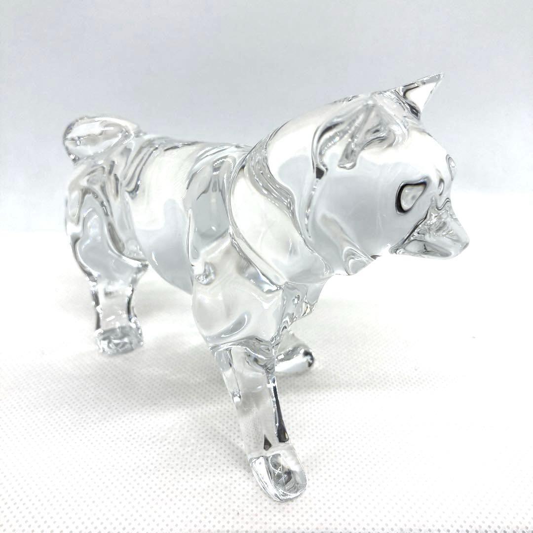 Baccarat バカラ　犬の置物 秋田犬　クリスタルガラス