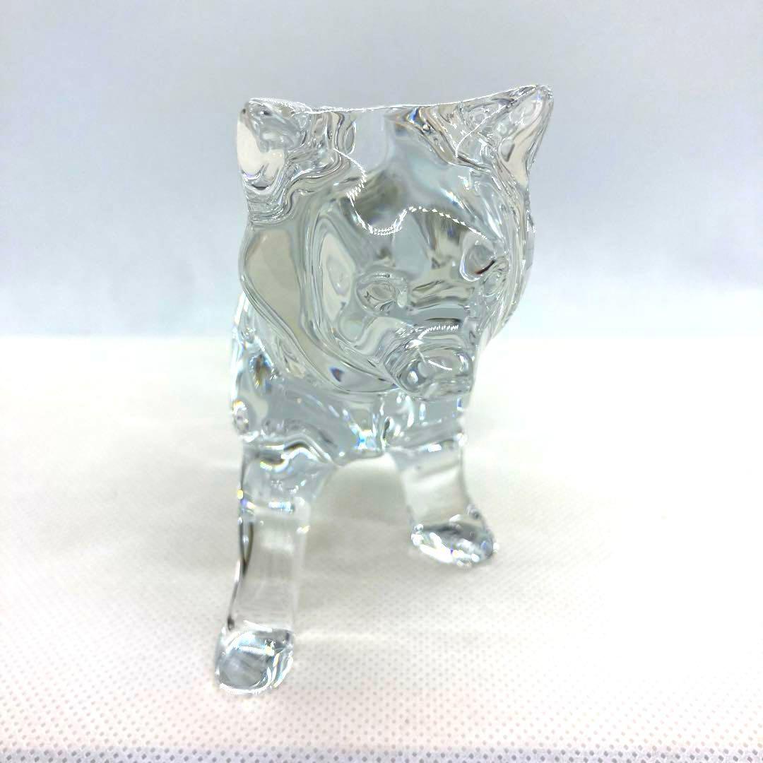 Baccarat バカラ　犬の置物 秋田犬　クリスタルガラス