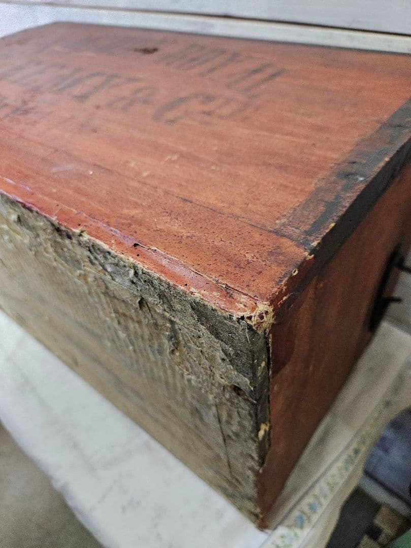 フランスアンティーク 古い木箱 AMIDON  シャビー 宝箱 収納