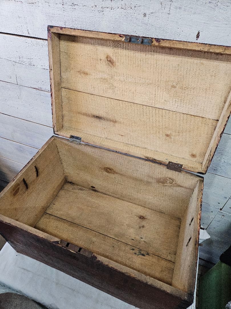 フランスアンティーク 古い木箱 AMIDON  シャビー 宝箱 収納