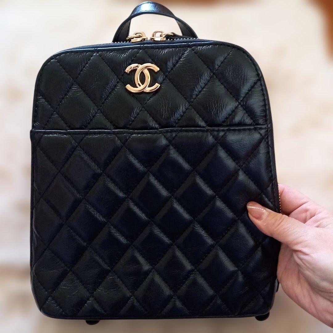 シャネル ♡ノベルティ ♡ブラック リュック バッグ ♡チェーン♡ミニバッグ付