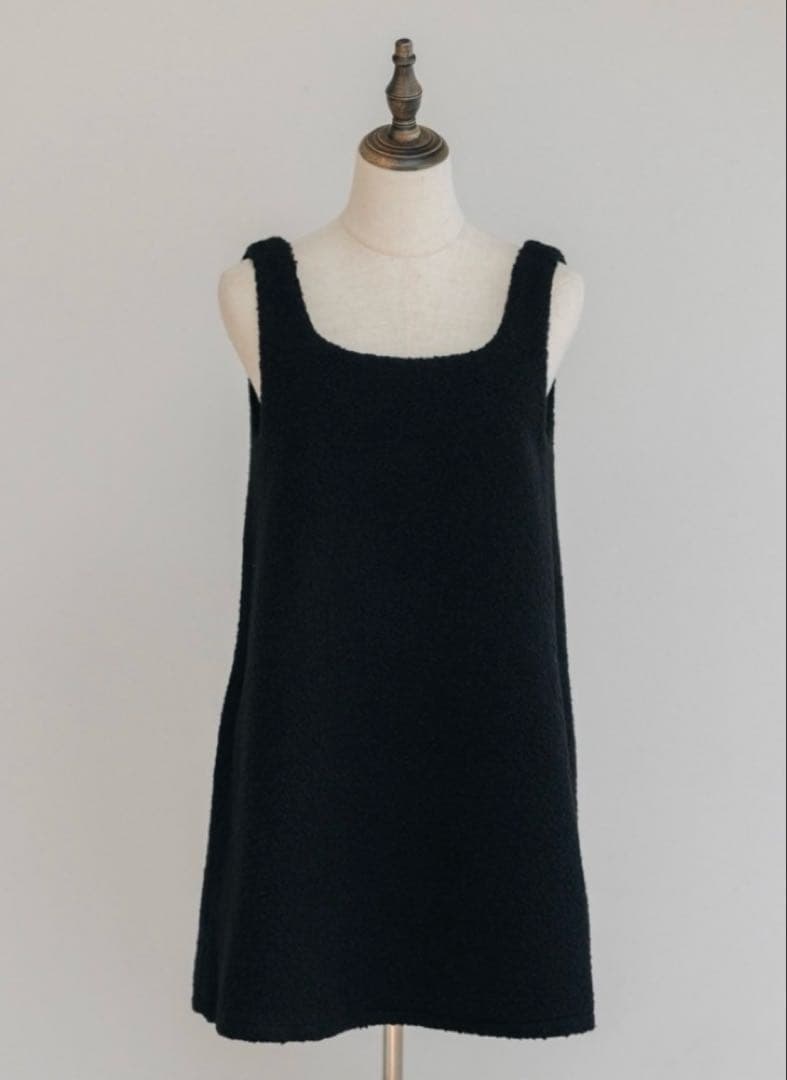 pois ポワ　スクエアプードルワンピース　S