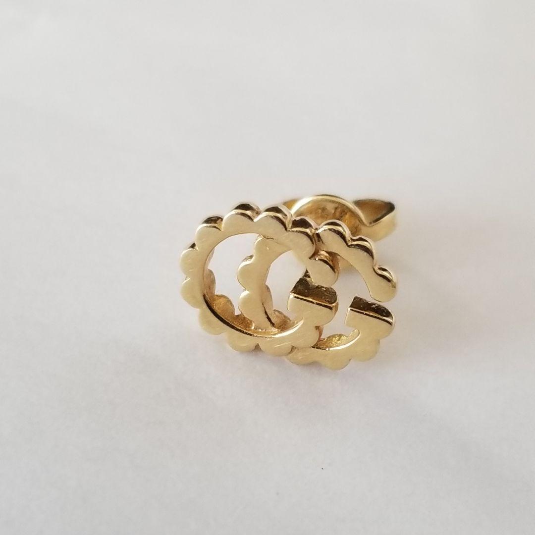 【片耳】18金 GUCCI ダブルG イエローゴールドスタッドピアス