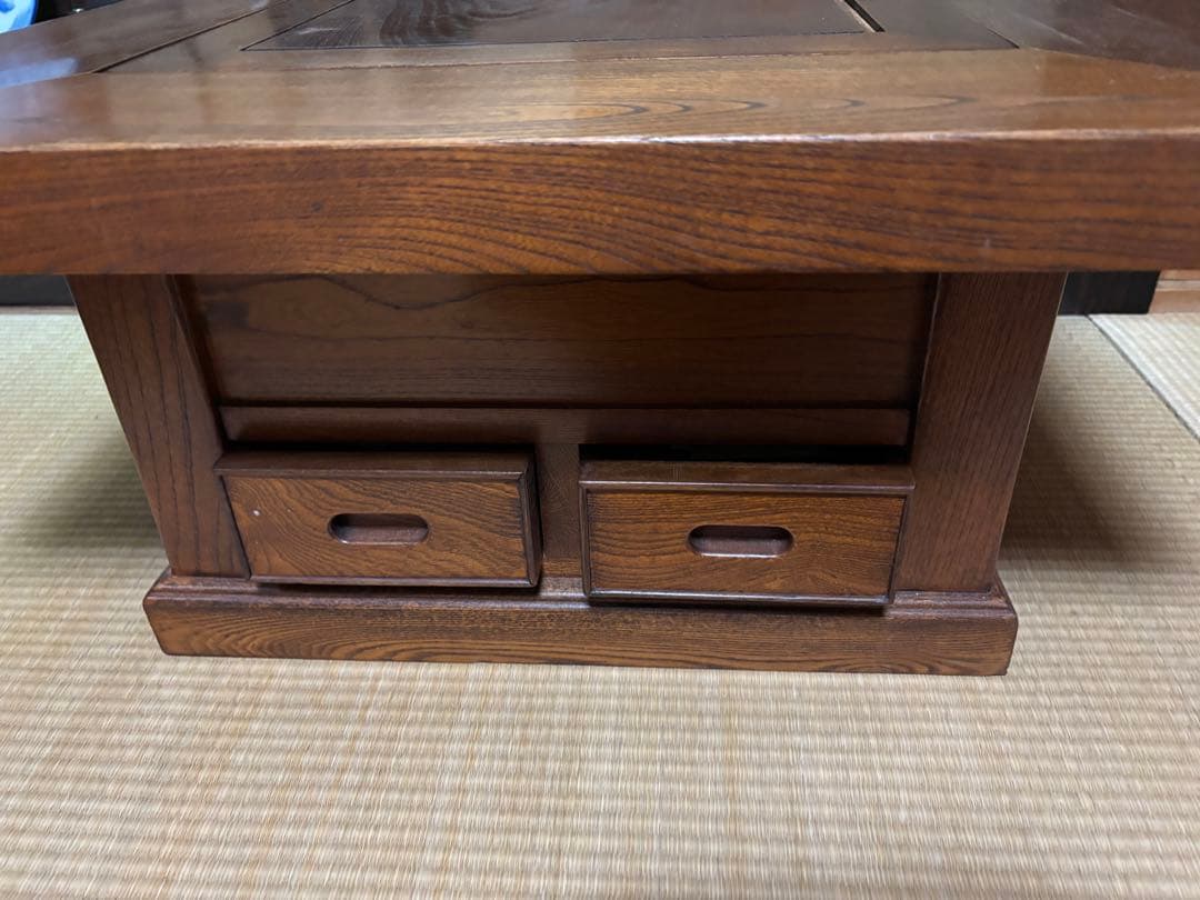 木製 四角形座卓 引き出し付き