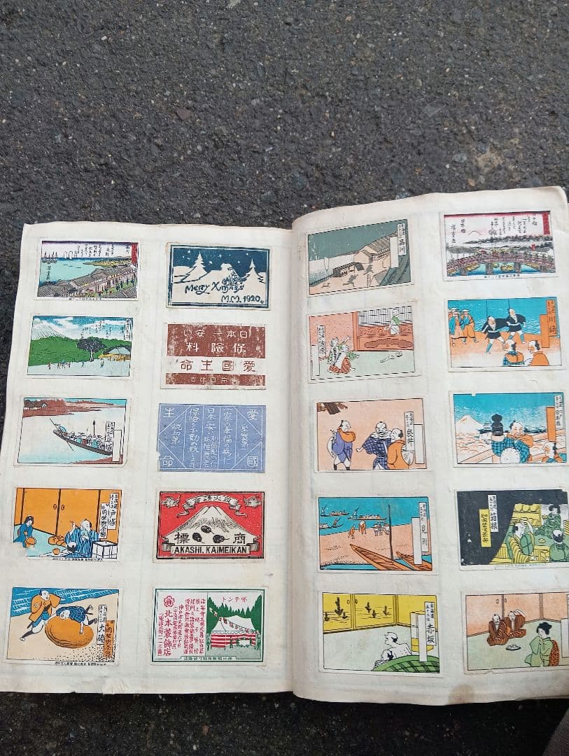 燐票　燐寸ラベル　貼り込み帖　２６０枚以上　戦前　広告　宣伝　デザイン 東海道