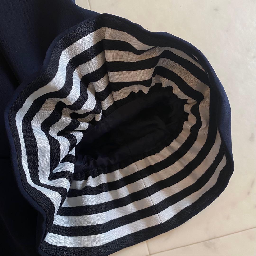 【美品】ボーダーズアットバルコニー　V-NECK DRESS 38 ネイビー