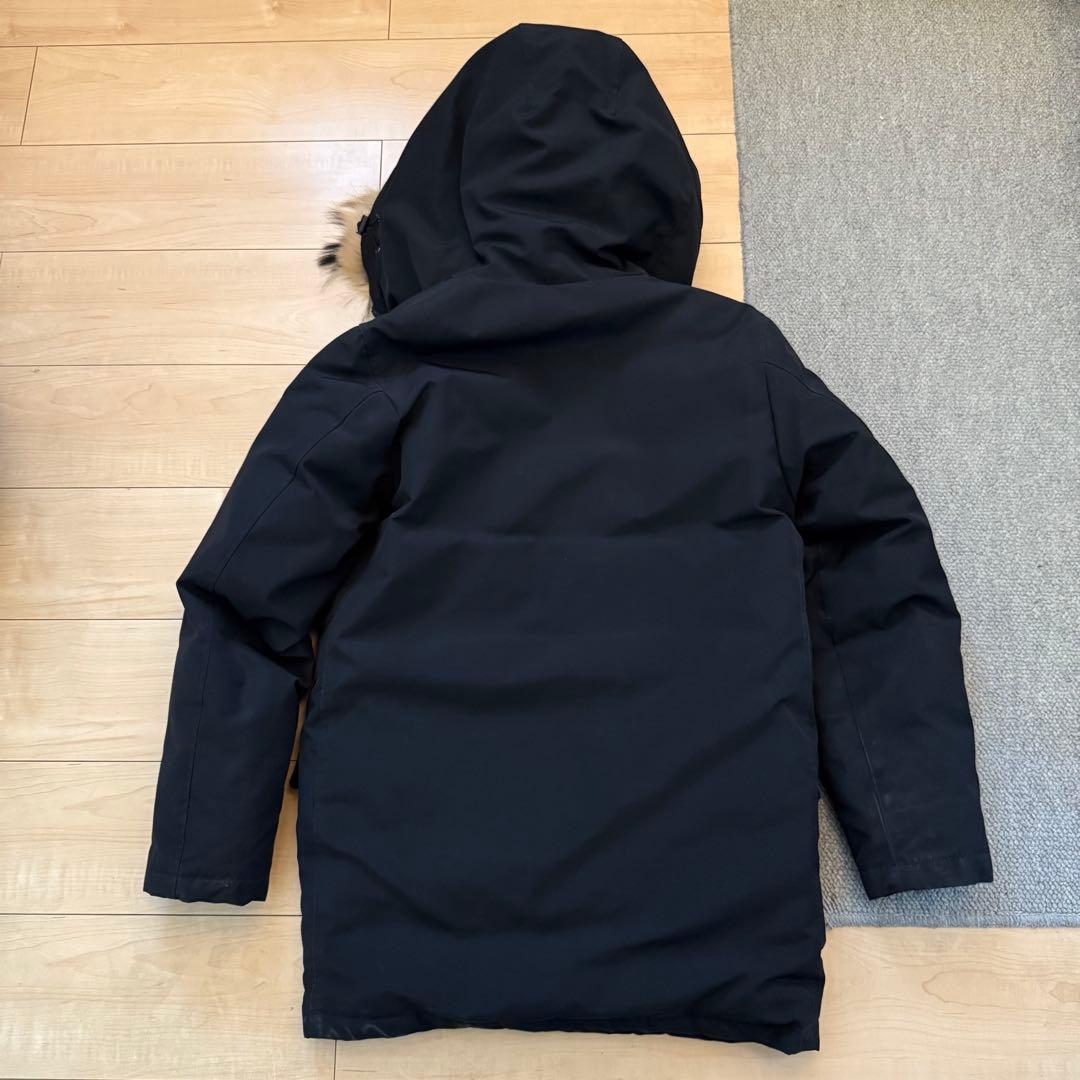 DANTON フーデッドダウンジャケット ファー付き ブラック 38