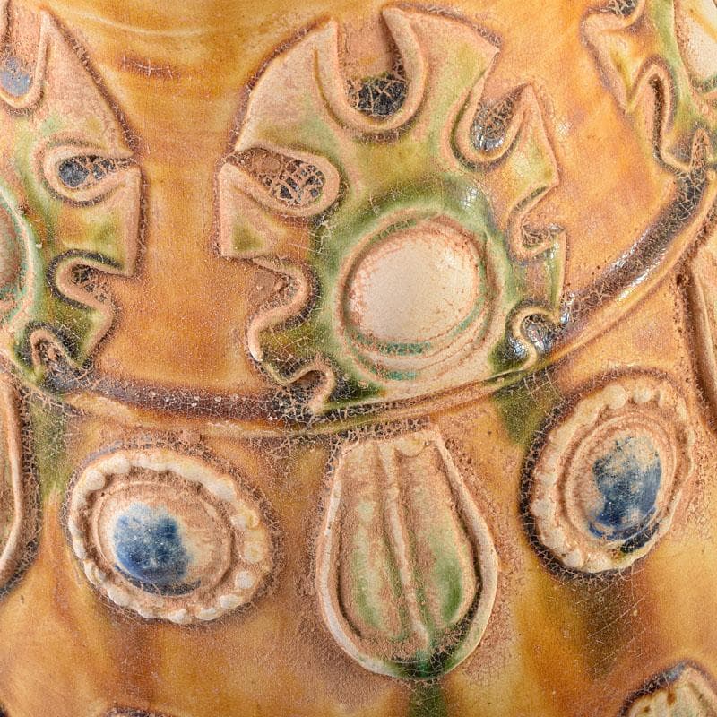 中国　唐三彩　蓋壷　飾壷　C　R8561H