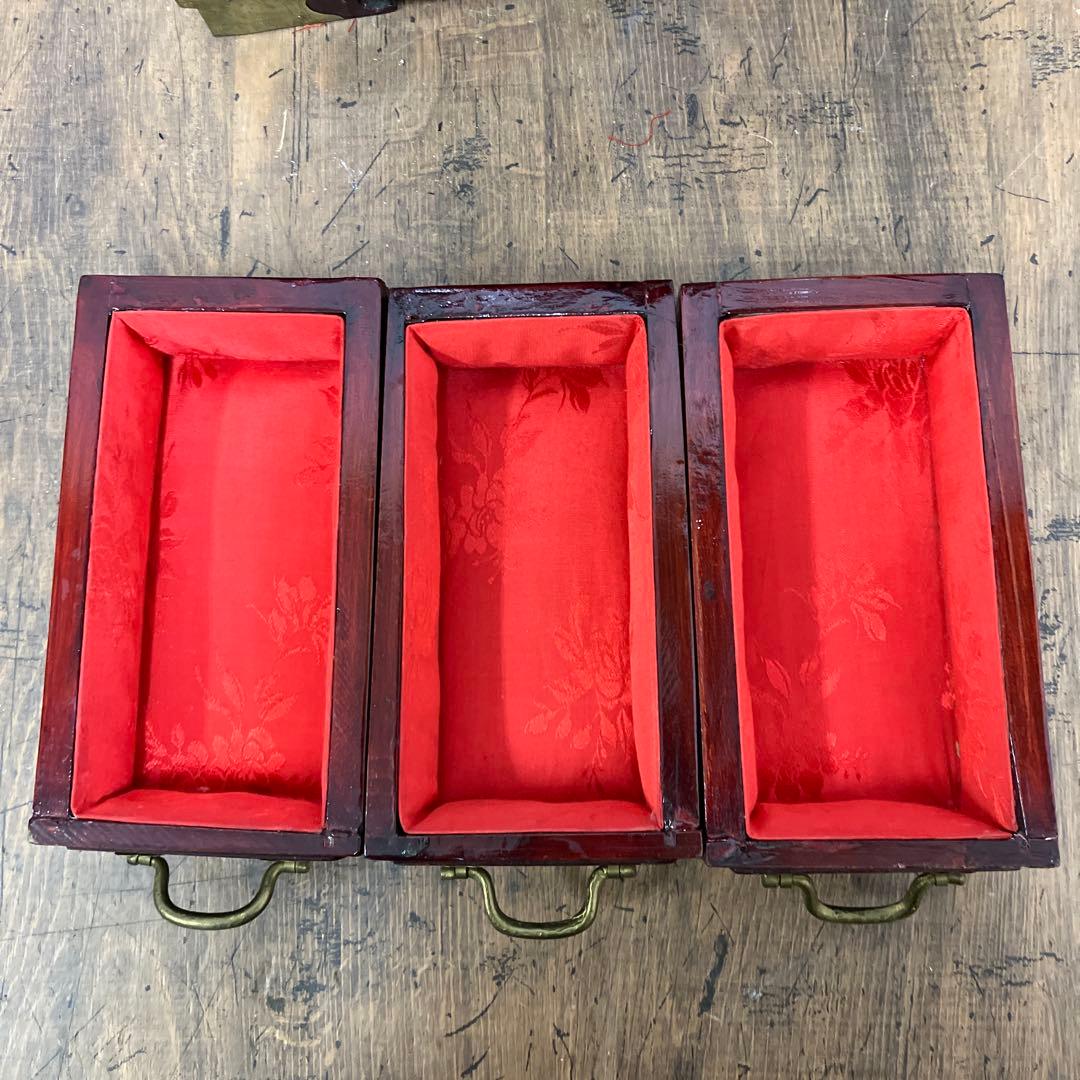 A-3 中国美術 薬箪笥風 小型箪笥 チェスト 抽斗8杯 飾台 道具箱 骨董品