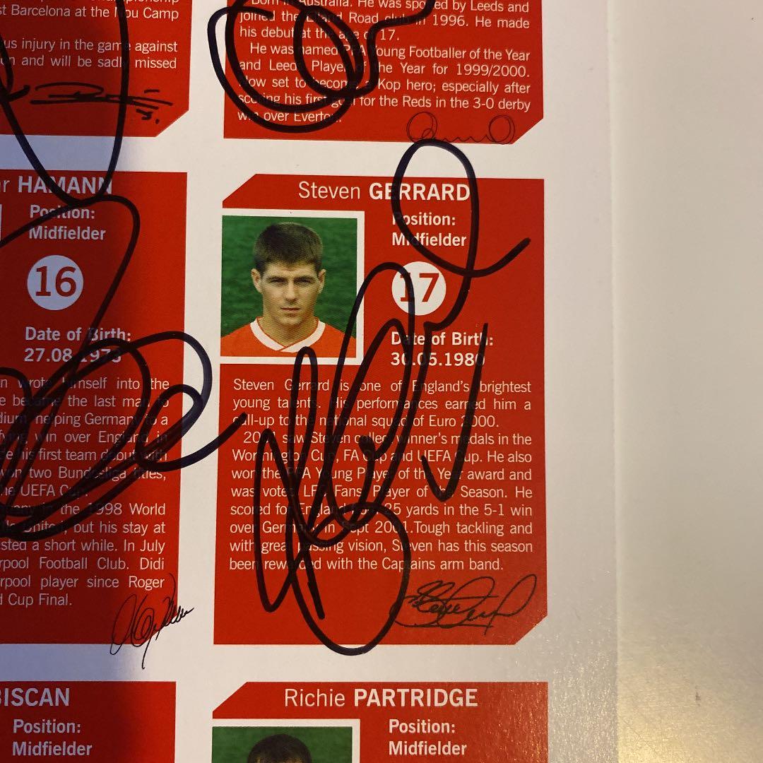 リヴァプール　2003-2004 直筆サイン入り ポスター　証明書付
