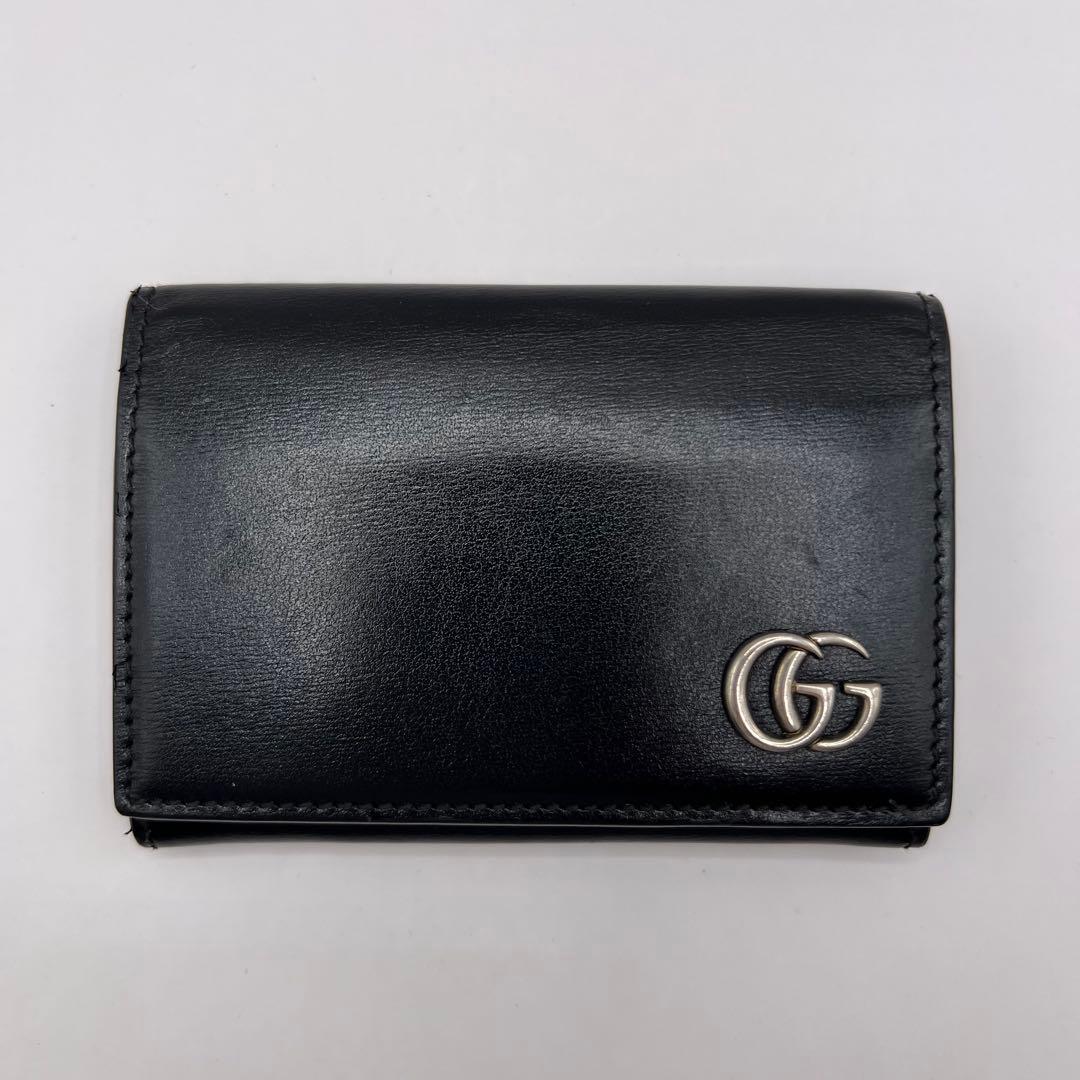 GUCCI 名刺入れ　カードケース　GGマーモント　　ブラック　665453