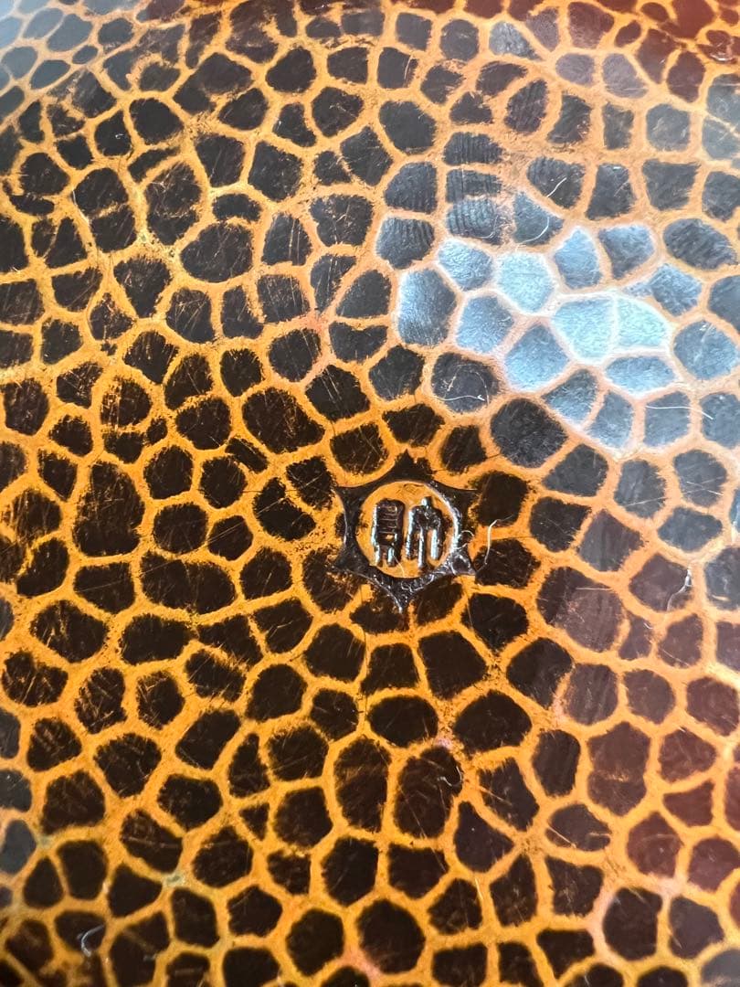 1054  銅打出輪花菓子器　丸形菓子鉢　古物　骨董品