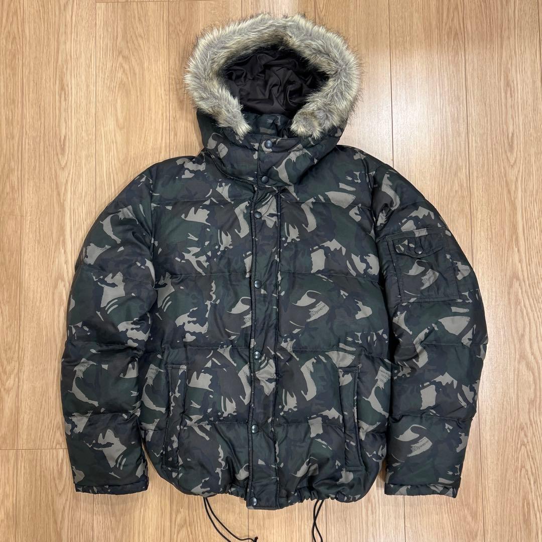 Y2K ファーダウンジャケット 迷彩　お兄系 フェアリーグランジ N2B 平成