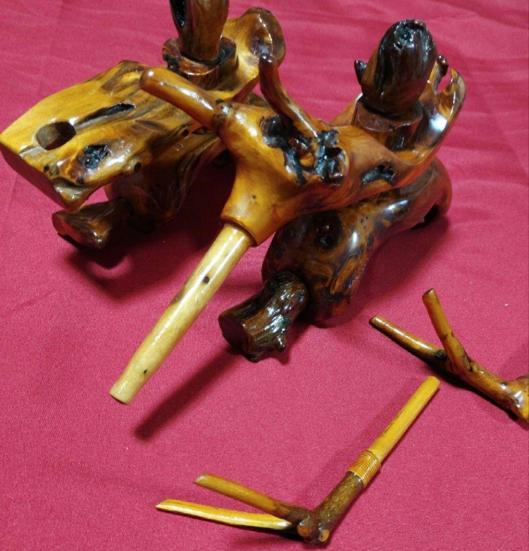 ヘラブナ釣り万力・オーダ一制作の杜松 万力・杜松竿枕・杜松玉置き1点物希少139