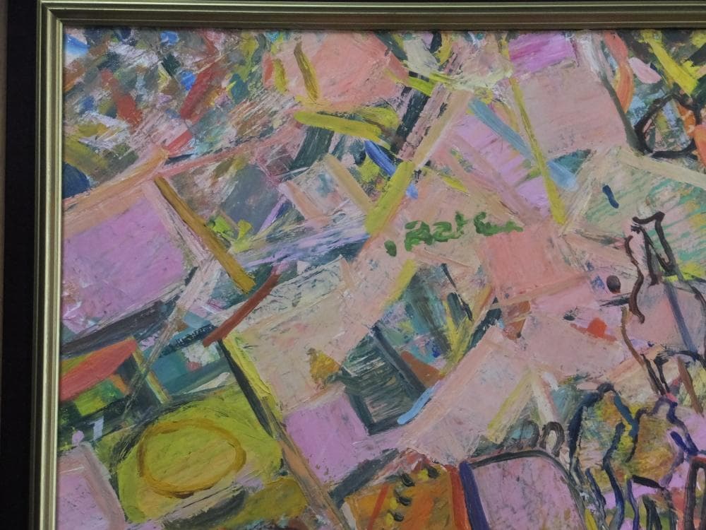 現代美術　星守雄　直筆サイン『馬を見る』キャンヴァスに油彩 12号 11218A